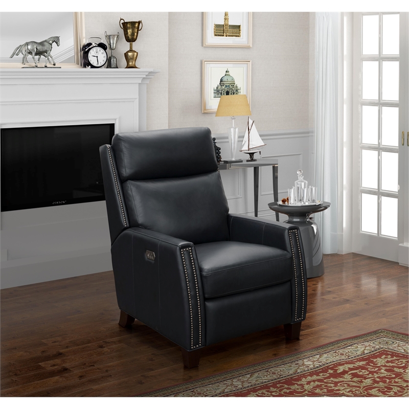 Pemberly Row Power Recliner with Head Rest and Lumbar in Shoreham Blue