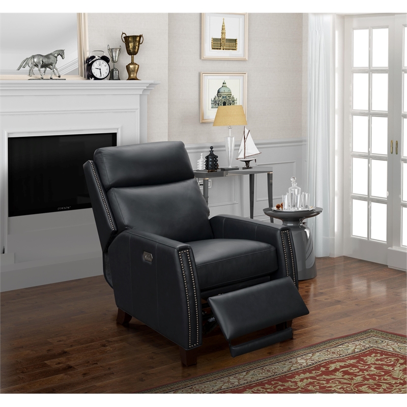 Pemberly Row Power Recliner with Head Rest and Lumbar in Shoreham Blue