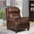 Pemberly Row Push Thru The Arms Recliner in Worthington Cognac