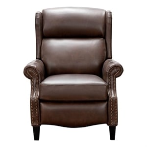Pemberly Row Power Recliner with Head Rest and Lumbar in Ashford Walnut