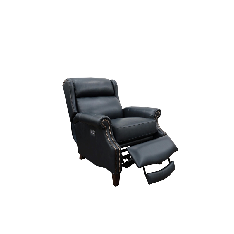 Pemberly Row Power Recliner with Head Rest and Lumbar in Shoreham Blue