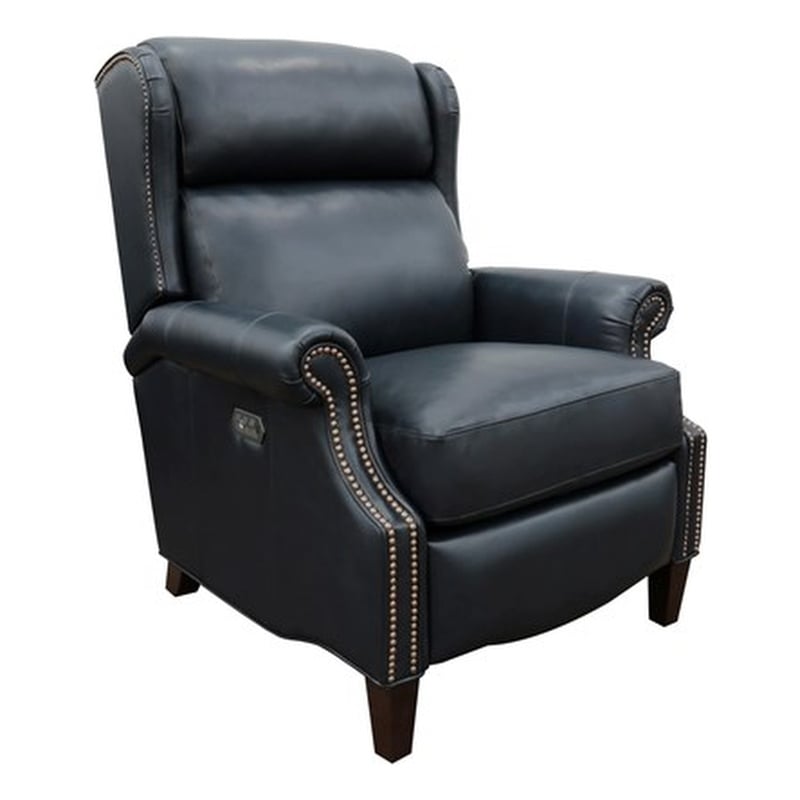 Pemberly Row Power Recliner with Head Rest and Lumbar in Shoreham Blue
