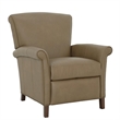 Pemberly Row Premium Push Thru The Arms Recliner in Cashmere Taupe