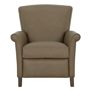 Pemberly Row Premium Push Thru The Arms Recliner in Cashmere Taupe