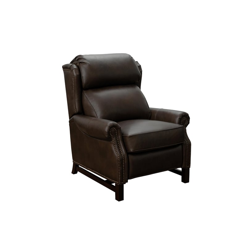 Pemberly Row Premium Push Thru The Arms Recliner in Ashford Walnut