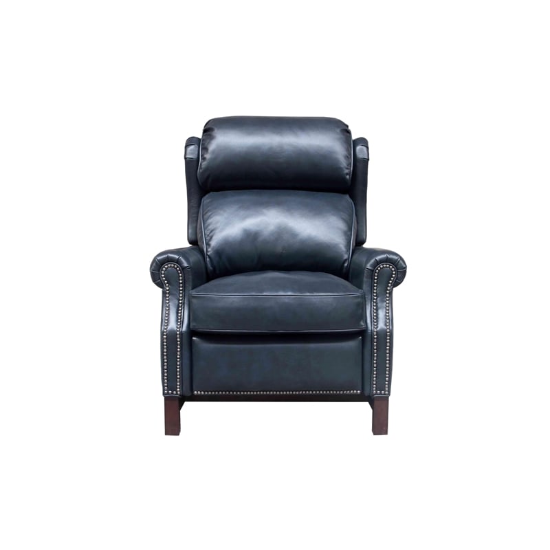 Pemberly Row Premium Push Thru The Arms Recliner in Shoreham Blue