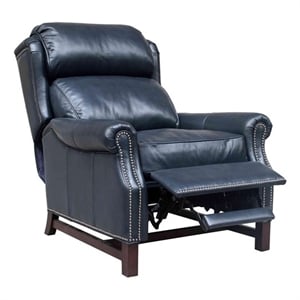 Pemberly Row Premium Push Thru The Arms Recliner in Shoreham Blue