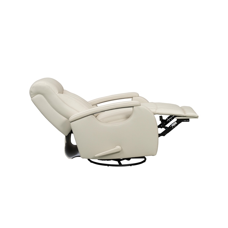 Pemberly Row Swivel Glider Recliner with Storage in Troy Cream