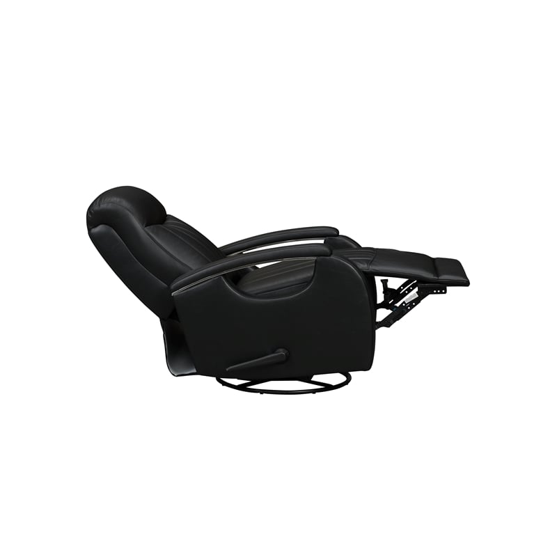 Pemberly Row Swivel Glider Recliner with Storage in Lynn Onyx