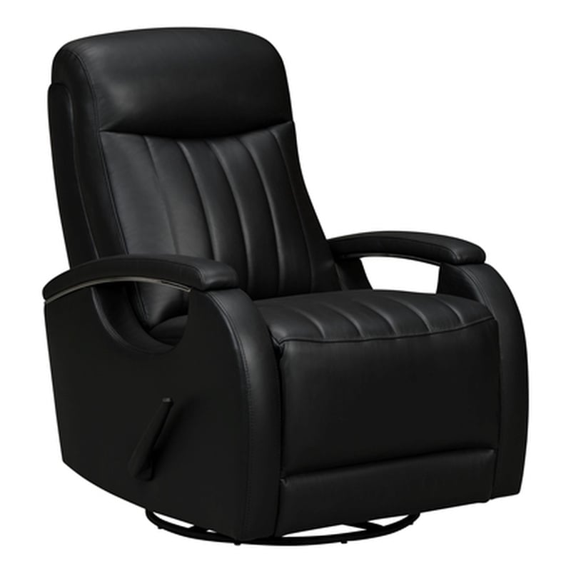 Pemberly Row Swivel Glider Recliner with Storage in Lynn Onyx
