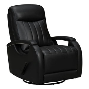 Pemberly Row Swivel Glider Recliner with Storage in Lynn Onyx
