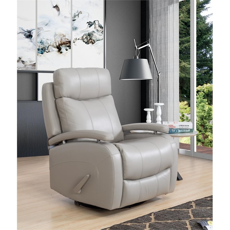 Pemberly Row Swivel Glider Recliner with Storage in Gable Dove