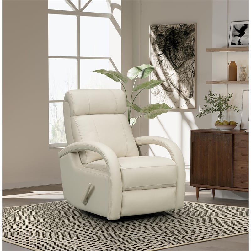 Pemberly Row Swivel Glider Recliner with Storage in Troy Cream