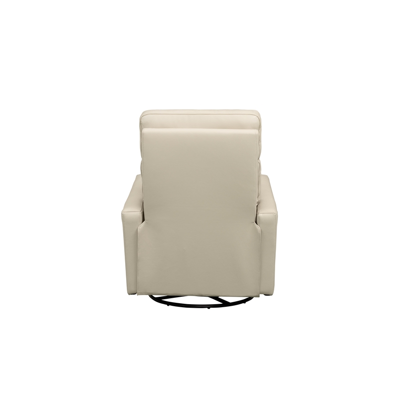 Pemberly Row Power Swivel Glider Recliner with Head Rest in Gable Dove