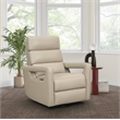 Pemberly Row Power Swivel Glider Recliner with Head Rest in Gable Dove