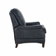 Pemberly Row Push Thru The Arms Recliner in Barone Navy Blue