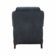 Pemberly Row Push Thru The Arms Recliner in Barone Navy Blue