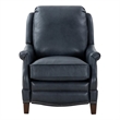 Pemberly Row Push Thru The Arms Recliner in Barone Navy Blue