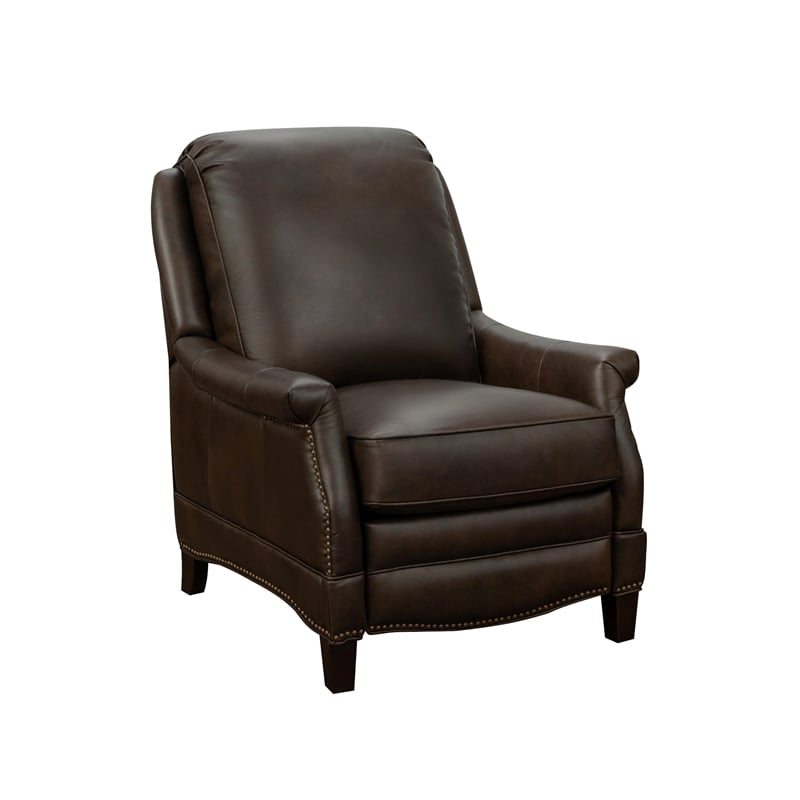 Pemberly Row Premium Push Thru The Arms Recliner in Ashford Walnut
