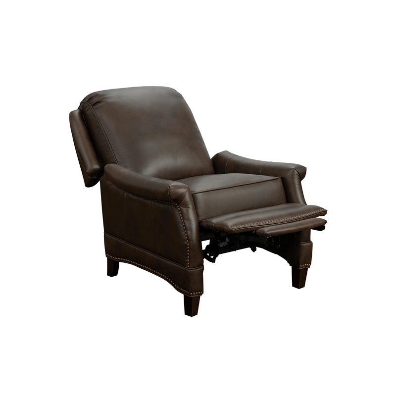 Pemberly Row Premium Push Thru The Arms Recliner in Ashford Walnut