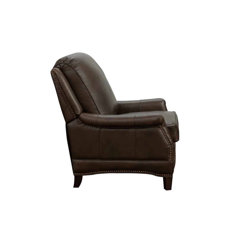 Pemberly Row Premium Push Thru The Arms Recliner in Ashford Walnut