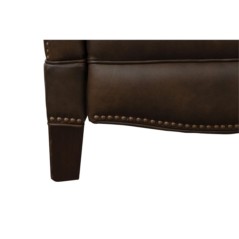 Pemberly Row Premium Push Thru The Arms Recliner in Ashford Walnut