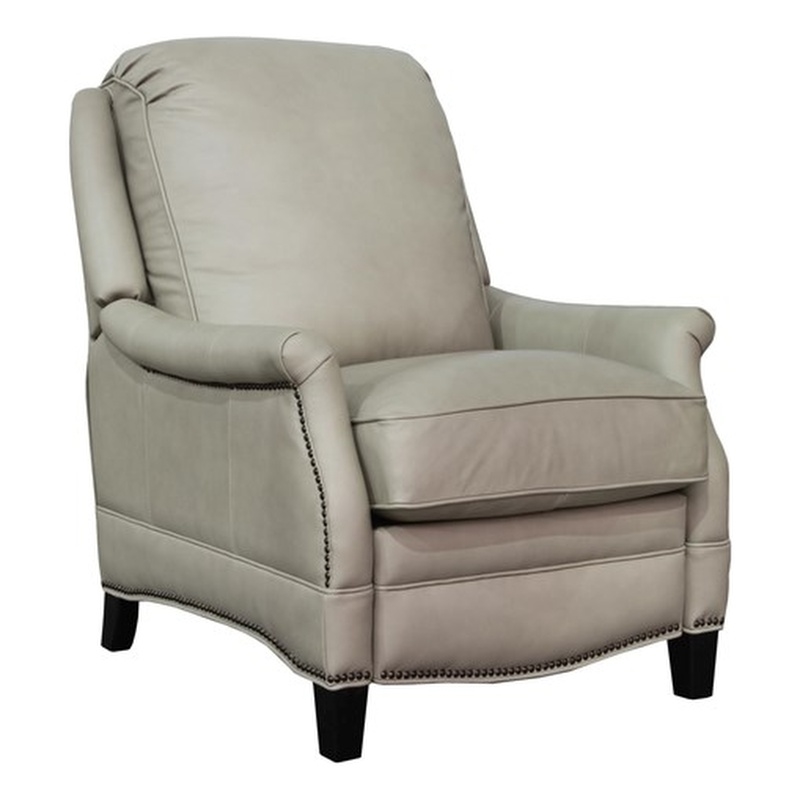 Pemberly Row Premium Push Thru The Arms Recliner in Shoreham Cream