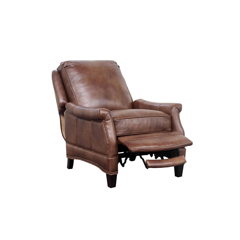 Pemberly Row Premium Push Thru The Arms Recliner in Wenlock Tawny