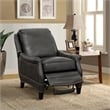 Pemberly Row Premium Push Thru The Arms Recliner in Wrenn Gray