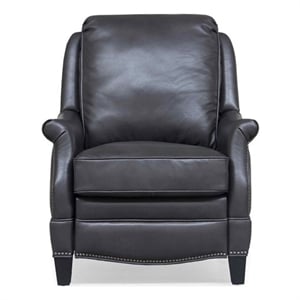 Pemberly Row Premium Push Thru The Arms Recliner in Wrenn Gray