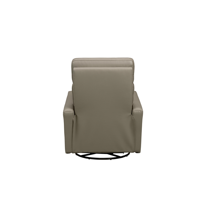 Pemberly Row Power Swivel Glider Recliner with Head Rest in Lynn Smokey Gray