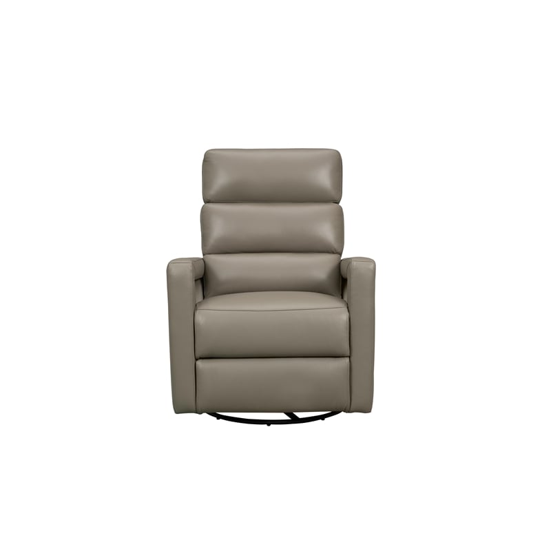 Pemberly Row Power Swivel Glider Recliner with Head Rest in Lynn Smokey Gray