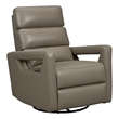 Pemberly Row Power Swivel Glider Recliner with Head Rest in Lynn Smokey Gray