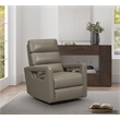 Pemberly Row Power Swivel Glider Recliner with Head Rest in Lynn Smokey Gray