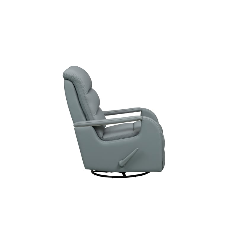 Pemberly Row Premium Swivel Glider Recliner in Troy Spa Blue