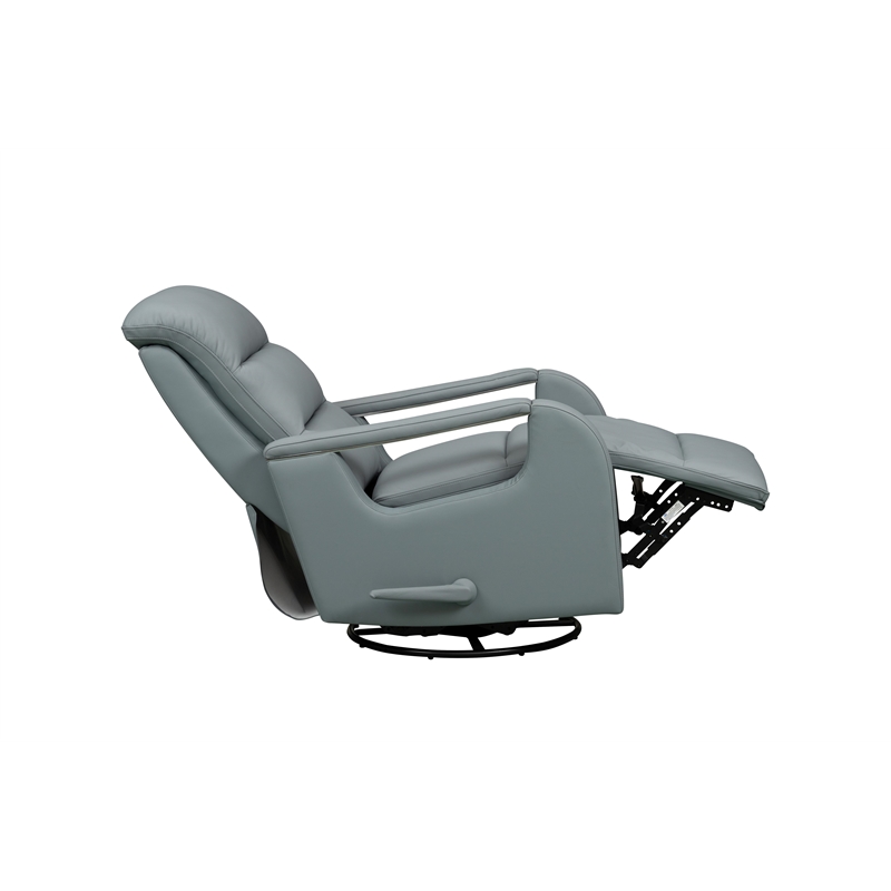 Pemberly Row Premium Swivel Glider Recliner in Troy Spa Blue
