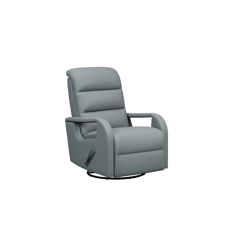 Pemberly Row Premium Swivel Glider Recliner in Troy Spa Blue