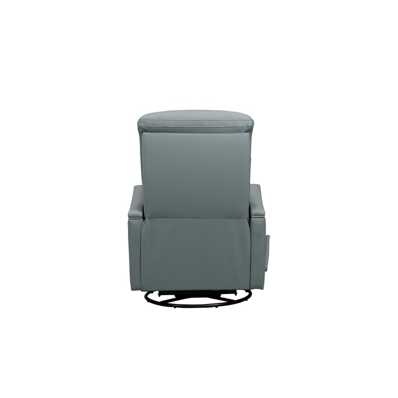 Pemberly Row Premium Swivel Glider Recliner in Troy Spa Blue