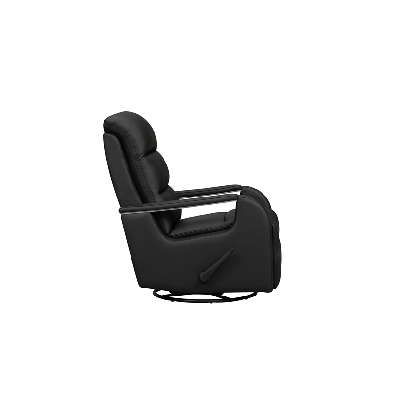 Pemberly Row Swivel Glider Recliner with Storage in Troy Onyx