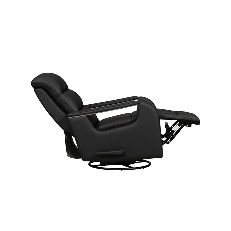 Pemberly Row Swivel Glider Recliner with Storage in Troy Onyx