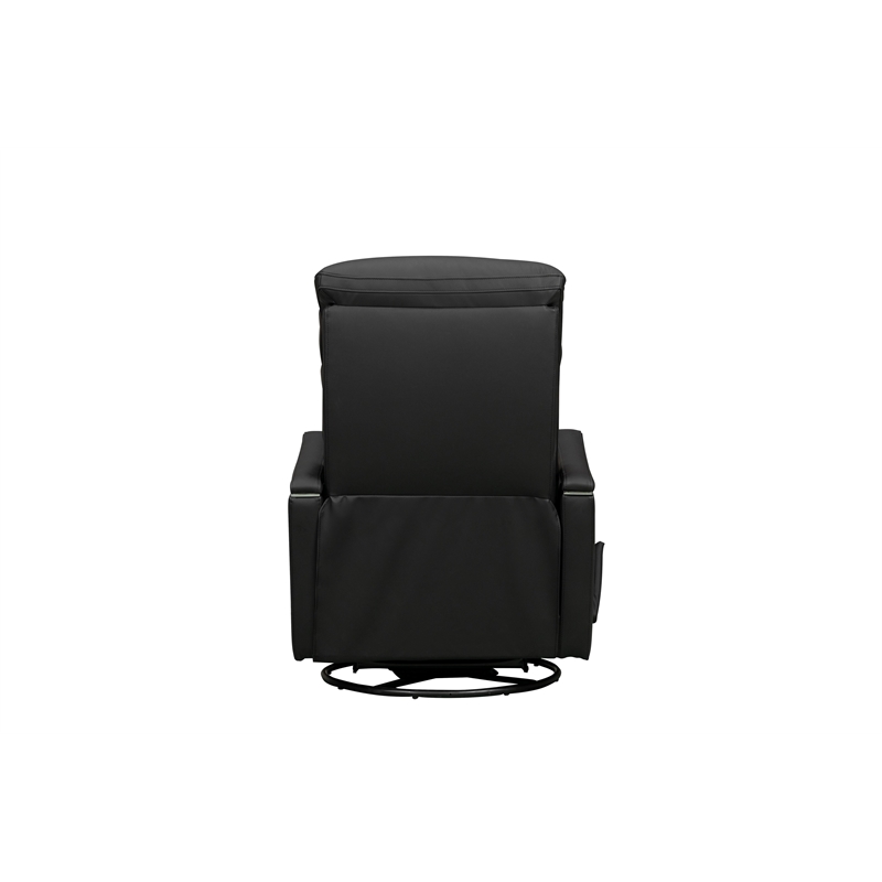 Pemberly Row Swivel Glider Recliner with Storage in Troy Onyx
