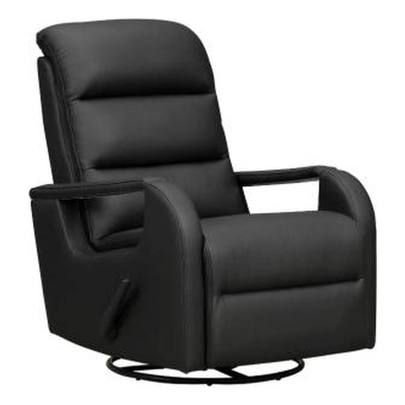 Pemberly Row Swivel Glider Recliner with Storage in Troy Onyx