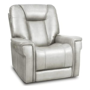 Pemberly Row Power Recliner with Storage in Rainer Dove with Solid Frame