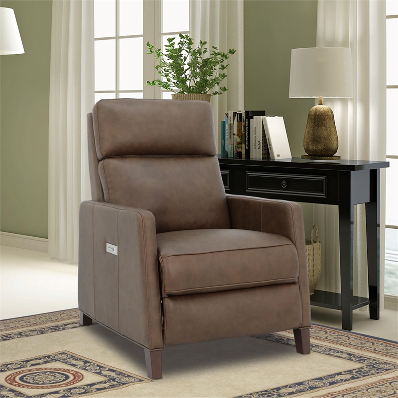 Pemberly Row Premium Zero Gravity Power Recliner in Oasis Walnut