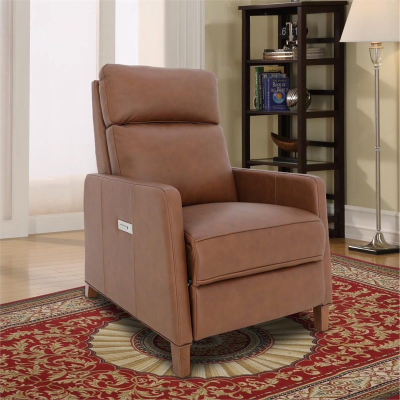 Pemberly Row Premium Zero Gravity Power Recliner in Dobbs Saddle