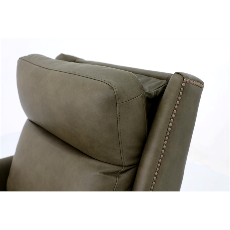 Pemberly Row Power Recliner with Power Head Rest in Oasis Olive