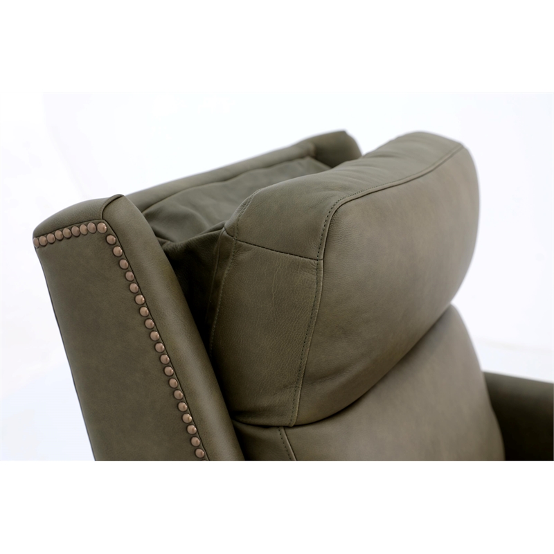 Pemberly Row Power Recliner with Power Head Rest in Oasis Olive