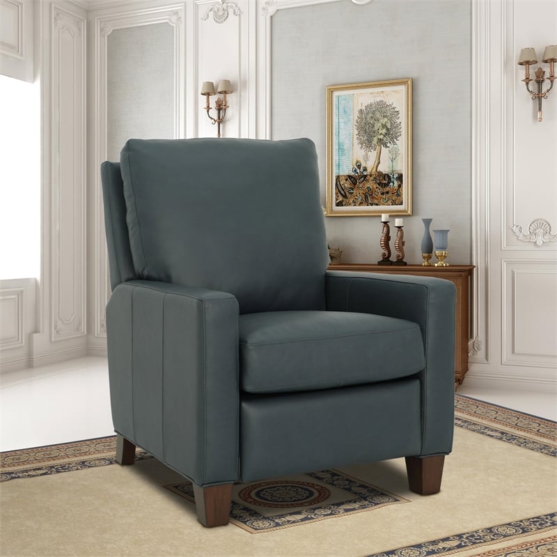 Pemberly Row Premium Push Thru The Arms Recliner in Santa Fe Ocean