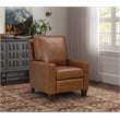 Pemberly Row Premium Push Thru The Arms Recliner in Oregon Oak
