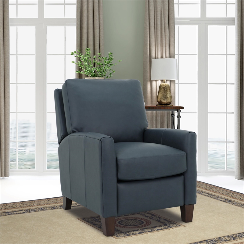 Pemberly Row Premium Push Thru The Arms Recliner in Santa Fe Ocean